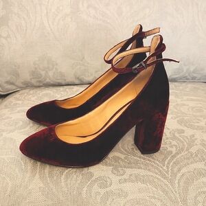 Burgundy Velvet Heels